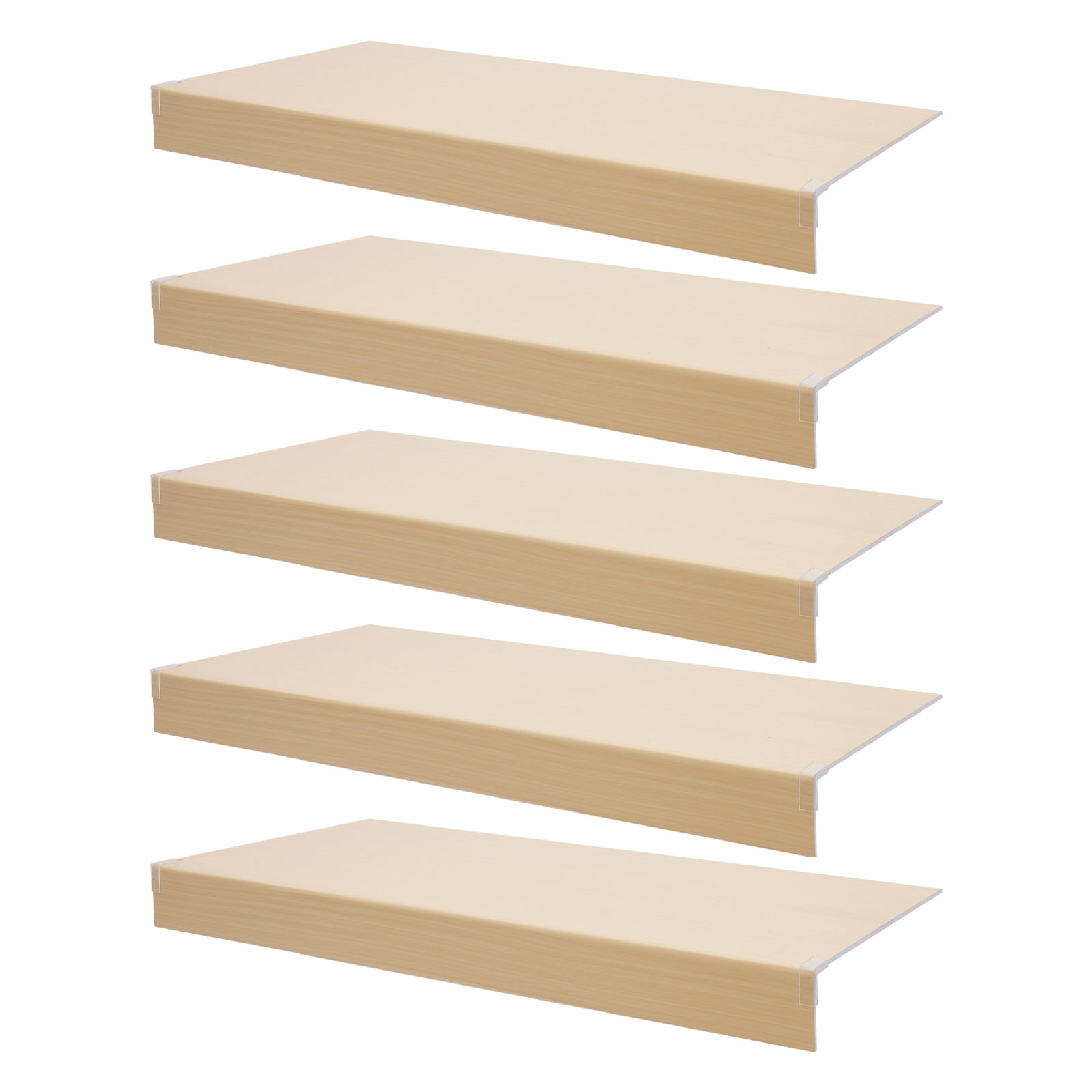 5 Pcs 33*16in Foamed PVC Wire Rack Covers  Pantry Shelves Covers Light Wood Color for Bathroom Kitchen Shelving