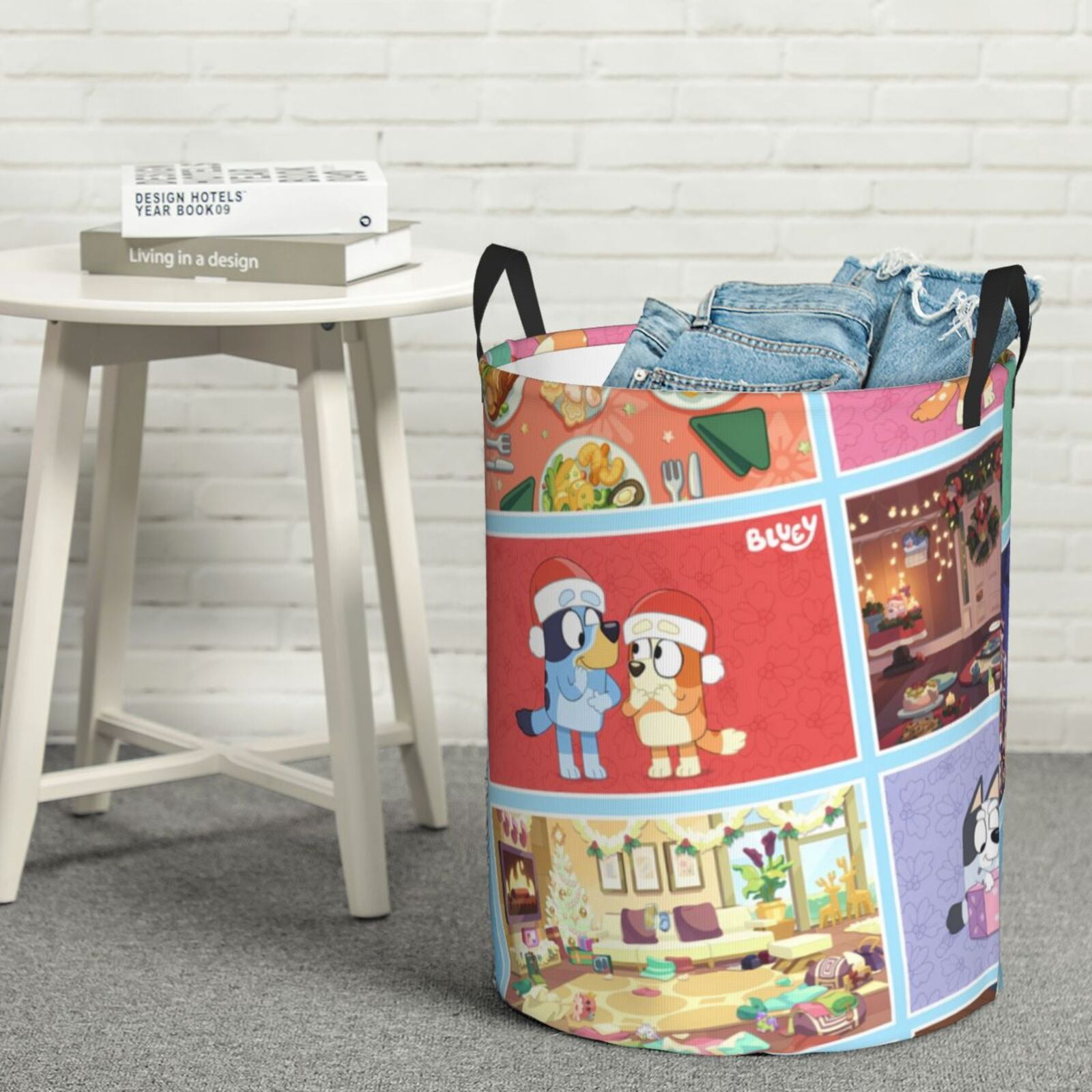Johaoi Bluey Pattern Round Large Laundry Basket -Storage Basket - Toy Storage Basket, Perfect as Hamper, Kids Room Storage, and Toy Containment-Medium