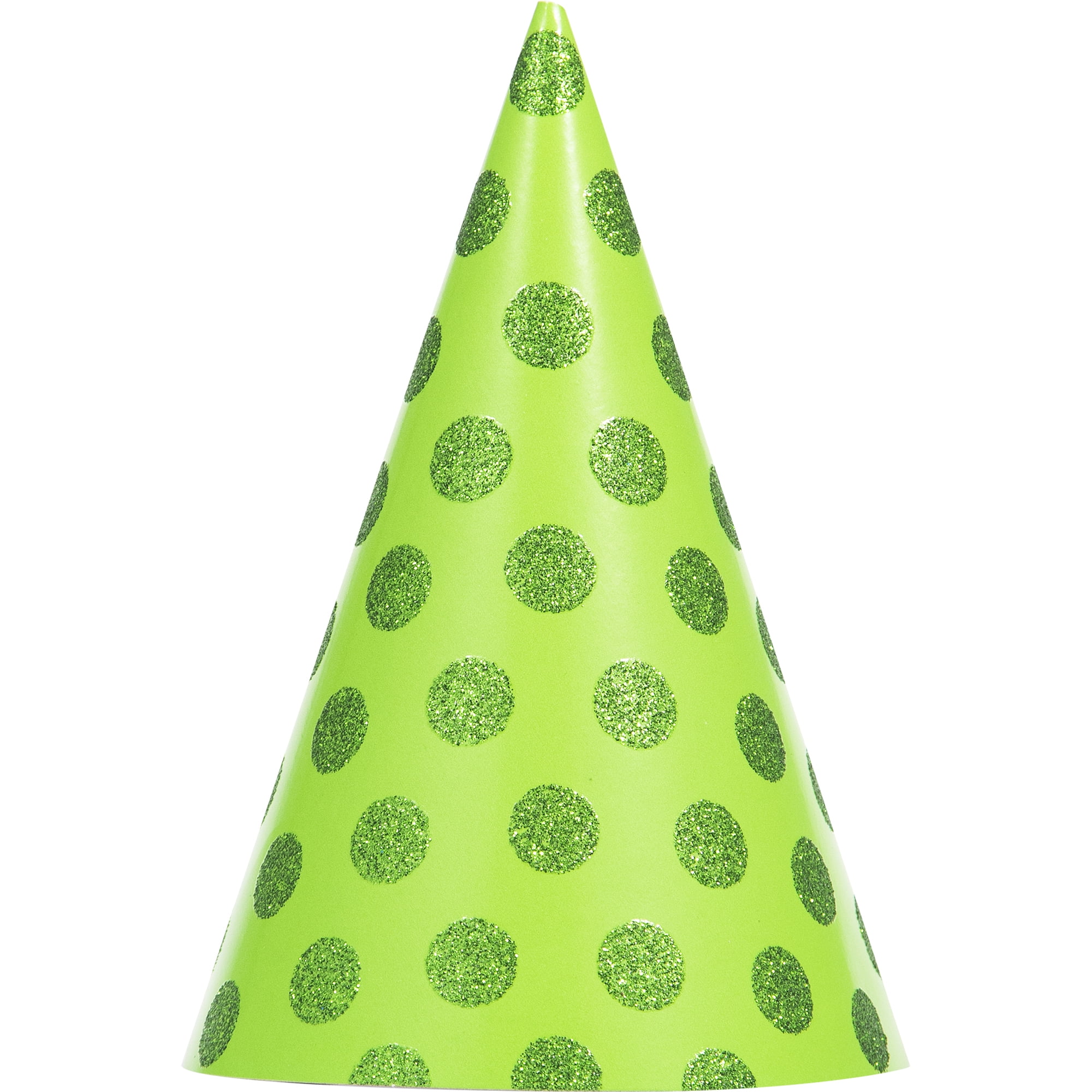 Multicolor Birthday Party Hats with Glitter by Way to Celebrate 8" x 4.25" 8 Count