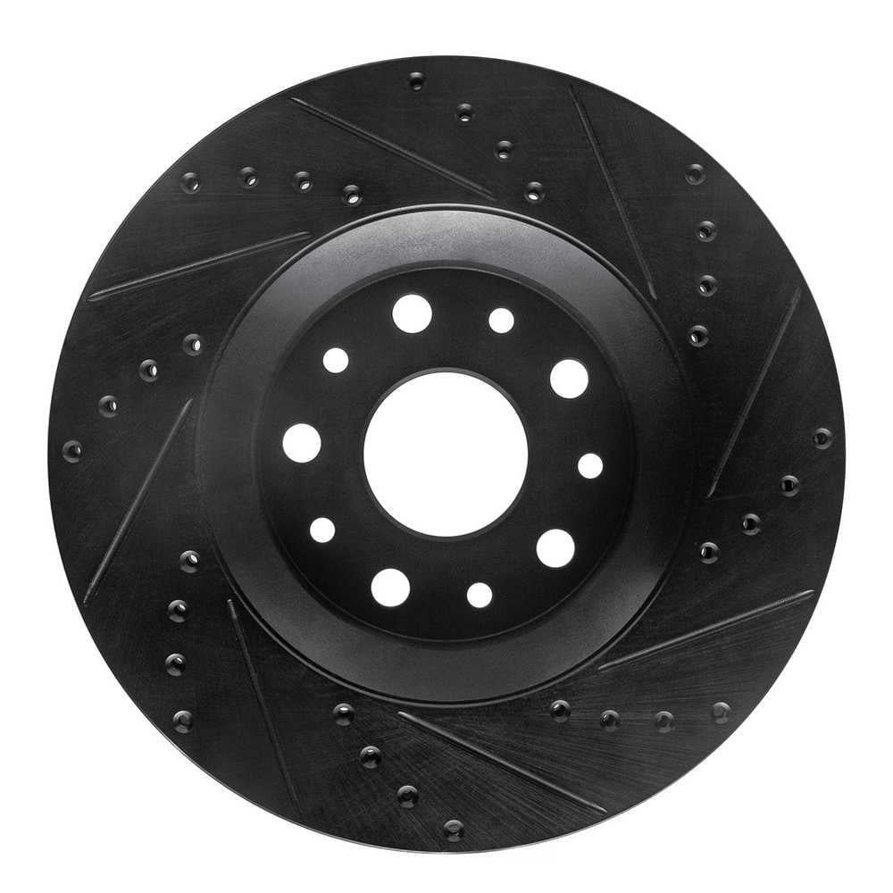 Dynamic Friction Company 633-40038L DFC Brake Rotor - Drilled And Slotted - Black