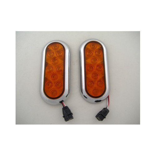 Amber 10 LED 6" Oval Surface Mount Park Marker Turn Signal Lights