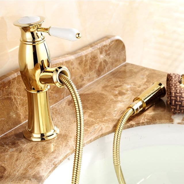 Copper Pull-out Basin Faucet, Alternating Hot And Cold Water, Hand Washing, Washbasin Faucet, Washable, Telescopic ,Easy to Install