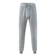 thumbnail image 4 of BKQCNKM Linen Pants Sweatpants For Men Male Fitness Running Trousers Drawstring Loose Waist Solid Color Pants Pocket Loose Fleece Sweatpants Hiking Pants Men Gray 2Xl, 4 of 8