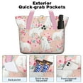 thumbnail image 2 of Tote Bag for Women - Great Pyrenees Dog and Flower Shoulder Bag - Large Utility Work Duffle Bag with Zipper Handbag for Travel, Work, Sprots, 2 of 5