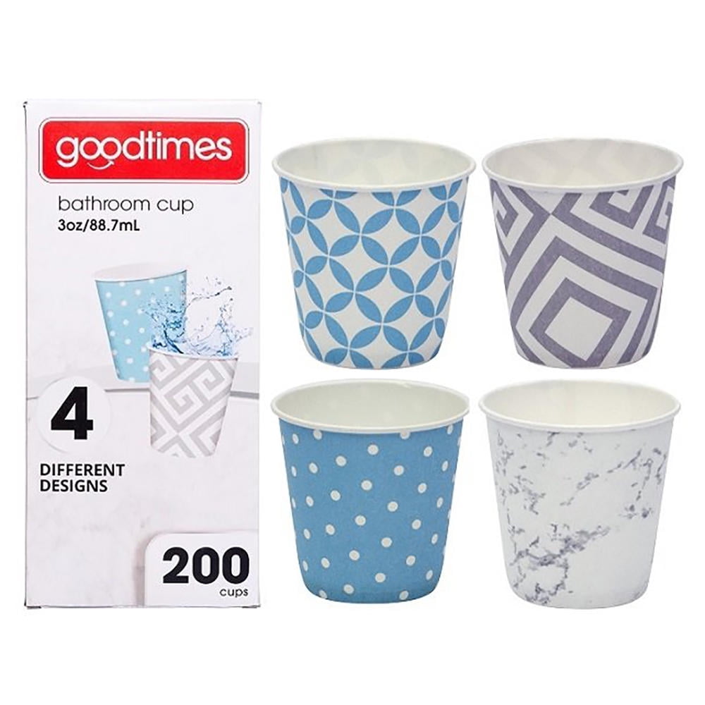 Bathroom Cups Contemporary Design, 3 oz 200 Pcs/Pack Goodtimes