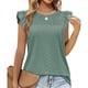 thumbnail image 5 of Blusa de manga con volantes para mujer, cuello redondo, elegante, transpirable, para uso diario, 5 of 5