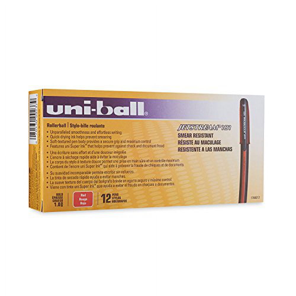 uni-ball jetstream 101 rollerball pens bold point red ink pack of 12