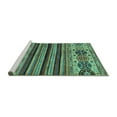 thumbnail image 2 of Ahgly Company Machine Washable Indoor Round Abstract Turquoise Blue Modern Area Rugs, 8' Round, 2 of 4