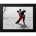 thumbnail image 2 of Anonymous 24x19 Black Modern Framed Museum Art Print Titled - Couple dancing Tango on cobblestone road, 2 of 5