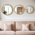 thumbnail image 6 of Madison Park 3-Piece Beaded Round Wall Mirror Set, Gold Mirrors Wall Decor with Iron Framed, Modern Wall Mounted Mirror for Home Decor, Mirrors Decor for Bedroom, Living Room, 20"Dia/17.25"Dia/14"Dia, 6 of 6