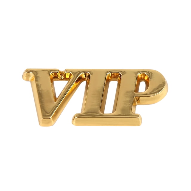 Unique Bargains Universal Gold Tone VIP Shaped Car Body Metal Decorative Emblem Badge Decal Sticker