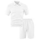 thumbnail image 2 of Pantalones de Carga con Cordón para Hombres, Verano Casual Color Sólido, Conjunto de Botones de Solapa de Manga Corta, 2 of 6