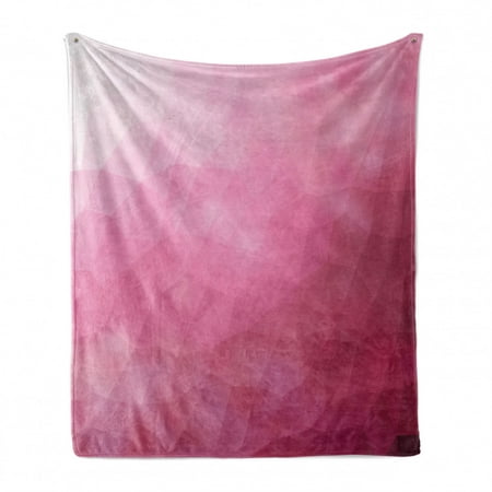 

Modern Soft Flannel Fleece Blanket Abstract Various Shades of Gradient Toned Pink with Fragmented Effects Design Cozy Plush for Indoor and Outdoor Use 50 x 70 Magenta Fuchsia by Ambesonne