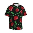 thumbnail image 2 of Bixox Men's Hawaiian Shirts Men's Cherry Print Short-Sleeve Shirt-Large, 2 of 8