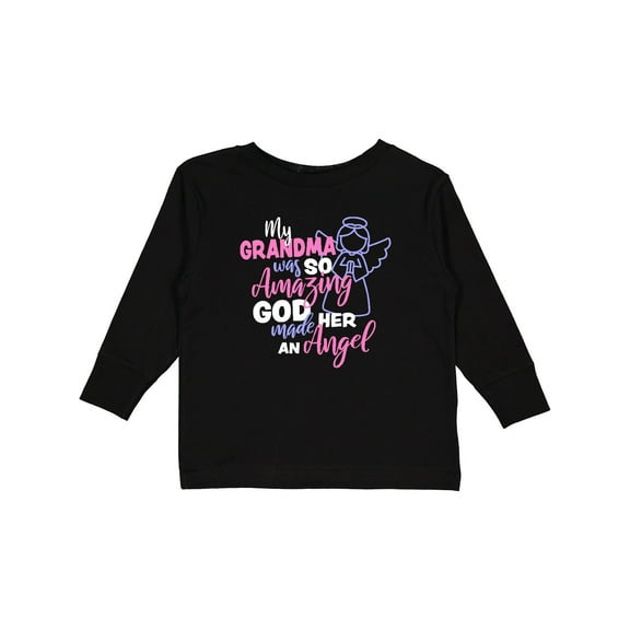 Inktastic My Grandma Was So Amazing God Made Her an Angel Girls Long Sleeve Toddler T-Shirt
