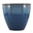 thumbnail image 3 of Suncast Seneca 16" Ombre Decorative Durable Resin Planter, Blue/Brown, 3 of 10