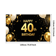 thumbnail image 6 of LUUFILx Golden Birthday Celebration, Happy 40th Birthday Backdrop Banner with Balloons and Stars for Party Supplies Decorations Photography Background Event Party, 6 of 8