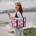 thumbnail image 5 of Travel Duffle Bag Feminine Pink Cute Rabbit Flower Travel Tote Bags Carry on Luggage Waterproof Weekender Bags with Top Handle Adjustable Shoulde Strap for Travel Gym, 5 of 5