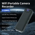 thumbnail image 1 of Cámara Portátil Wifi HD 1080P con Tarjeta TF de 64 GB, Lente Giratoria de 180°, Batería de Larga Duración de 1500 MAh, Grabación con un Solo Toque, 1 of 5