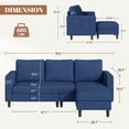 thumbnail image 5 of Hawsaiy 78" L-Shaped Upholstered Sectional Sofa, 3-Seat Convertible Couch with Washable Linen Covers, for Living Room, Apartment, Blue, 5 of 10