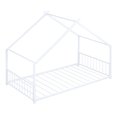 thumbnail image 6 of Gewnee Twin Size House Bed with Roof and Fence,Metal Montessori Platform Bed for Toddle and Kids,White, 6 of 8