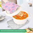 thumbnail image 4 of 2 Pack Pot Holders for Kitchen Heat Resistant Hot Pads Sets for Cooking Baking Dog Paw Prints and Bows, 4 of 7