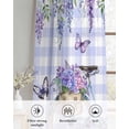 thumbnail image 6 of Purple Flowers Sheer Curtains 54 Inch Length 2 Panels Set for Living Room/Bedroom, Weeping Spring Floral Bicycle Checkered Kitchen Curtains Grommet Semi-Sheer Curtains Window Treatments 42"x54"x2, 6 of 7