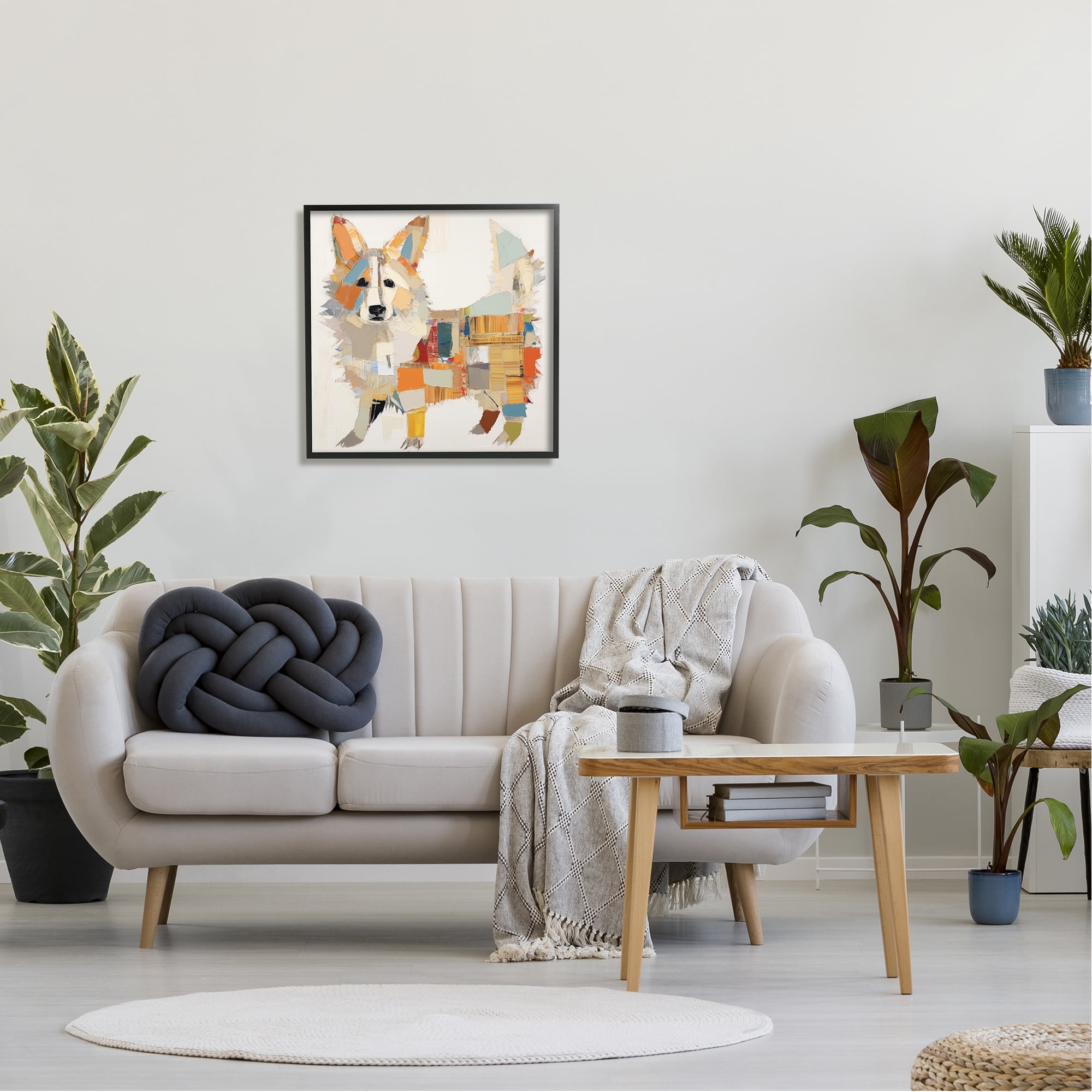 Stupell Industries Muted Dog Collage Animals & Insects Painting Black Framed Art Print Wall Art, 24 x 24