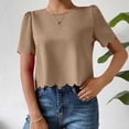 thumbnail image 7 of Womens Short Sleeve Tops with Side Loose Fit Shirts,T Shirt Summer Tops Short Sleeve Fashion Basic Casual Oversized Beach Vacation Clothes 2025 Trendy, 7 of 7