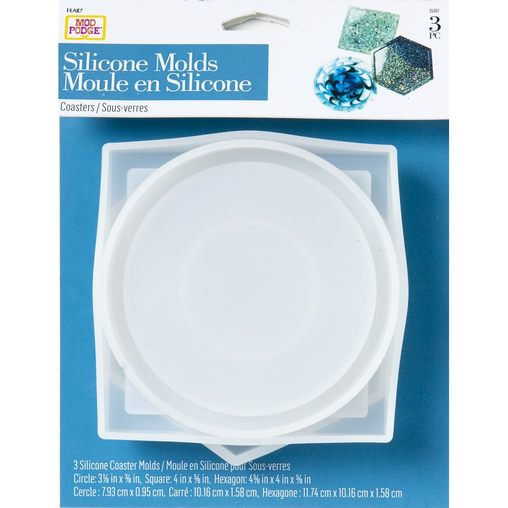 Mod Podge 25267 Resin Silicone Coaster Mold Set, Set of 3