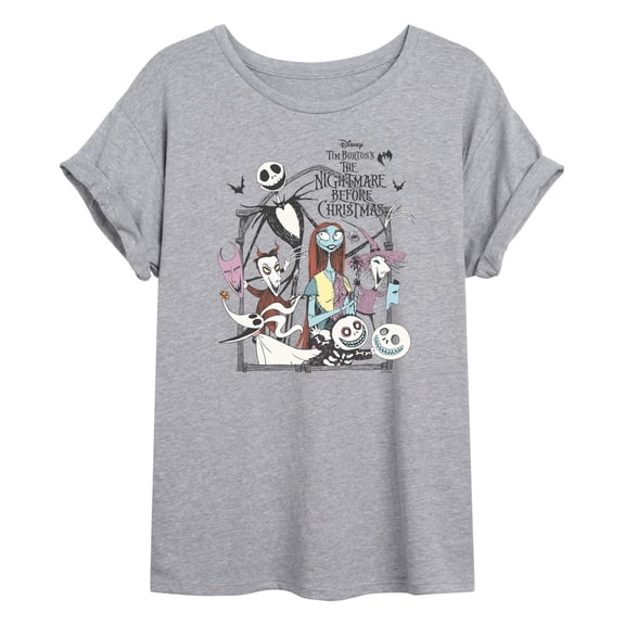 The Nightmare Before Christmas - Classic Nightmare - Juniors Oversized Graphic T-Shirt