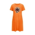 thumbnail image 4 of Tnhcen Nuisette Courte Surdimensionnée pour Femmes Imprimée à Col Rond et Manches Courtes Robe Nuisette Dentelle Grande Taille Nuisette pour Femmes Tenue de Nuit Liquidation Chemise Lingerie Orange, 4 of 6