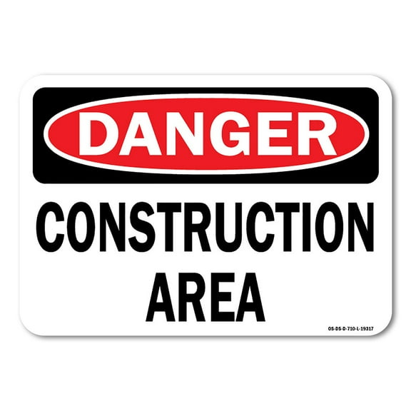 OSHA Danger Sign - Construction Area | Plastic Sign | Protect Your Business, Work Site, Warehouse & Shop Area | Made in the USA