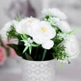 thumbnail image 2 of Efavormart 4 Bushes - 12" White Peony Flower Bouquet - Artificial Arrangements With Realistic Soft Texture - Perfect for Table, Wedding, Party, Event, Centerpieces, Vases, Backdrops, 2 of 11