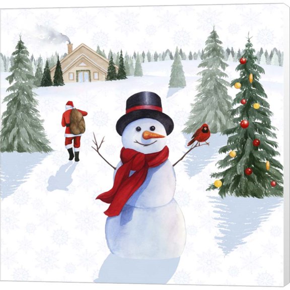 Great Art Now Santa's Snowmen I by Grace Popp, Canvas Wall Art, 12W x 12H