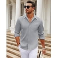 thumbnail image 3 of COOFANDY Men's Button Down Long Sleeve Dress Shirts Wrinkle Free Athletic Fit Untucked Shirt, 3 of 6