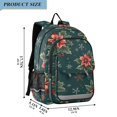 thumbnail image 2 of FORMRS Unisex School Backpack 17" Student Travel Bag with Laptop Compartment, Floral Christmas, 2 of 7