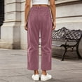thumbnail image 6 of GEWSEY Womens Corduroy Pants High Waisted - Wide Leg Pant Casual Loose Trousers with Pocket Fall Winter Outfits (Red, XL), 6 of 6