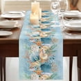 thumbnail image 3 of Table Runners 108 Inches Long Dress Scarves, Beach Coastal Blue Farmhouse Coffee/Dining/Kitchen Table Runner for Living Room, Nautical Shell Starfish Coral Summer 13x108 Inch, 3 of 9