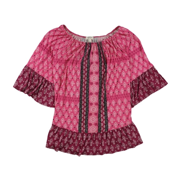 Style & Co. Blusa de Paisley para Mujer, Rosa, 2X