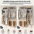 thumbnail image 2 of Homieasy 60” Closet System, 5FT Walk in Wood Clothing Rack with 3 Hanging Rods and 2 Shelves, Cut Be Cut to Fit, White, 2 of 6