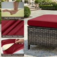 thumbnail image 6 of Unnifurnzi Outdoor Ottoman Set of 2-All Weather Wicker Outdoor Footstool with Removable Cushions Outdoor Olefin Fabric Patio Ottoman for Deck Porch Balcony Garden-Gray/Red, 6 of 7