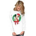 thumbnail image 4 of Santa Betty Boop Christmas Wreath Women Plus Size Long Sleeve Tee Brisco Brands 3X, 4 of 5