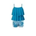 thumbnail image 6 of WOXIHUAN Girls Swimsuit 2 Piece Ruffled Bikini Top with Printed Shorts Summer Beach Teen Bathing Suits for 6-15 Years Multicolor 10 14-15 Years, 6 of 7