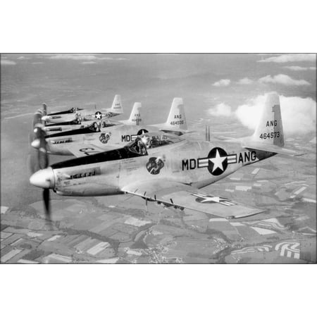 24"x36" Gallery Poster, F-51H Mustang p-52 Maryland ANG Guardian Angels 1952