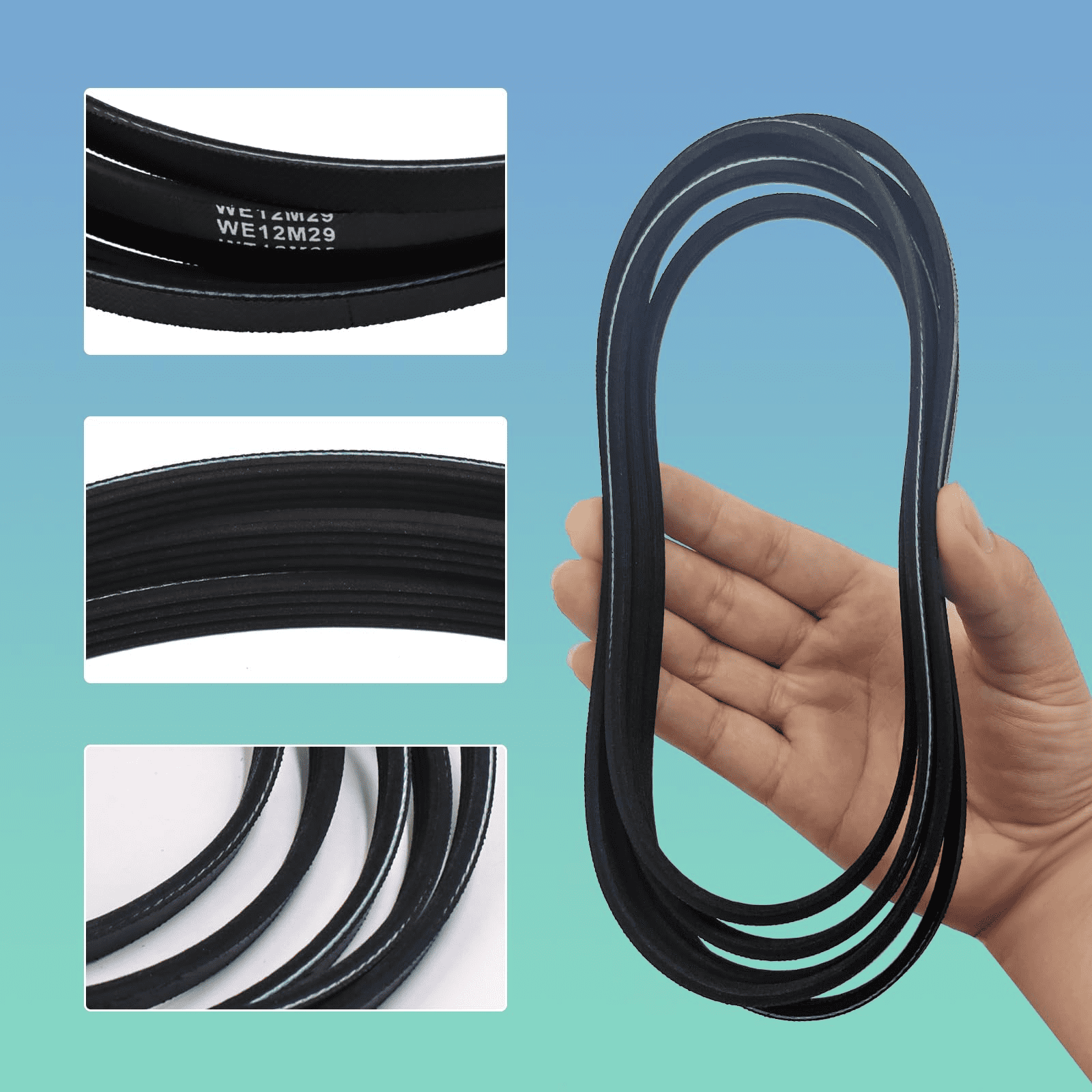WE12M29 WE03X29897 Dryer Drum Drive Belt Compatible with GE, for Hotpoint Dryers, Replaces WE12M0022 WE12M22 WE12M29 137292700 WE12M33 WE12X21574 PS16542496 DDC4400T3WH DDC4500SMMWH