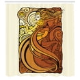 thumbnail image 3 of Ambesonne Tarot Shower Curtain, Woman with Sun, 69"Wx70"L, Cinnamon Ginger Yellow, 3 of 3
