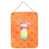 Carolines Treasures BB8213DS1216 Umberella Cocktail Orange Polkadot Wall or Door Hanging Prints 12x16 multicolor