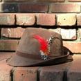 thumbnail image 2 of "German Hunter" Brown Hat Fedora And Edelweiss " Feather, 2 of 7