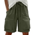 thumbnail image 4 of YanHoo Cargo Shorts for Women High Waisted Drawstring Bermuda Shorts Casual Outdoor Hiking Athletic Short Pants with Pockets, 4 of 7